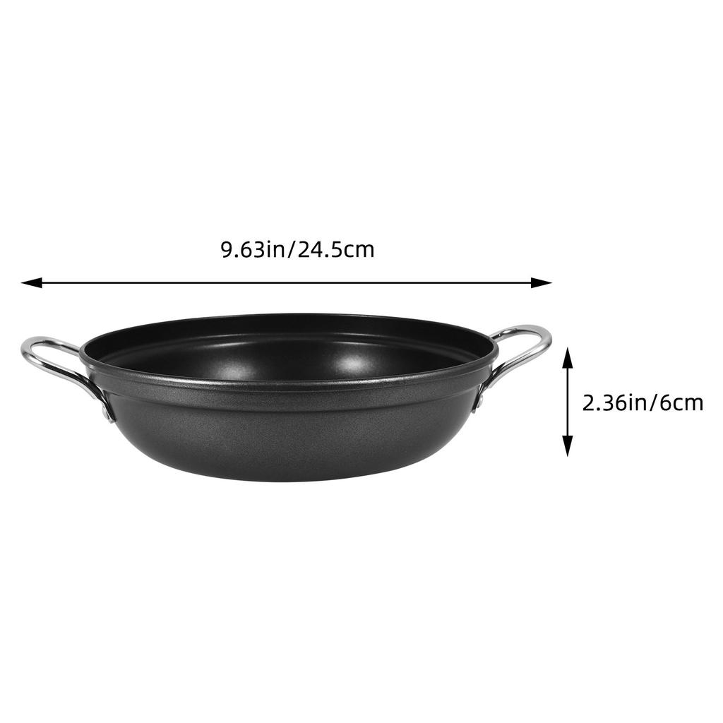 24Cm Premium Iron Stock Pot Large Capacity Cooking Pan for Family Meals Ramen Soup Stew Double Handle Kitchen Accessory
