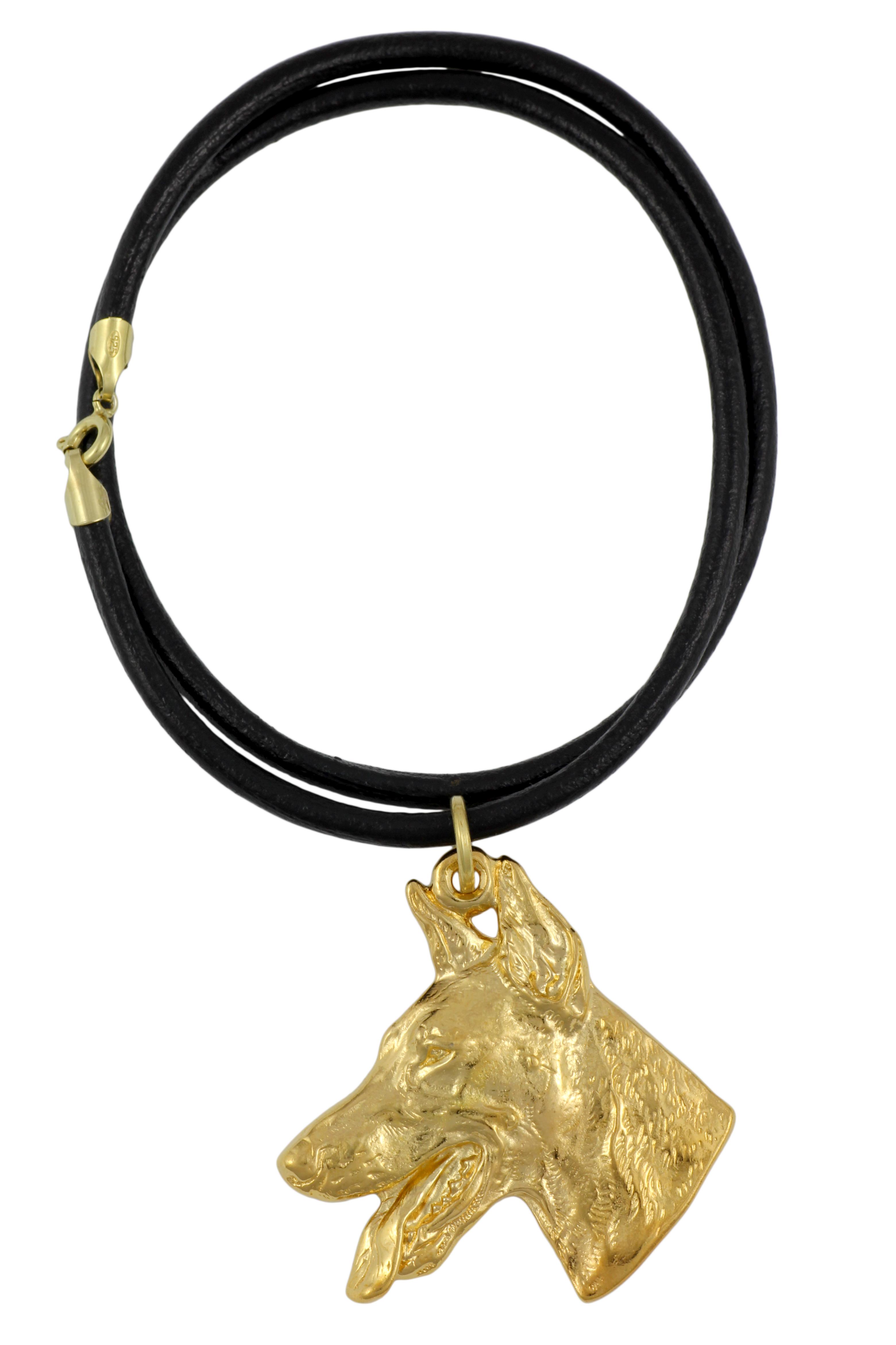 

Dobermann, Doberman Pinscher, Dobie - necklace with a dog in a gift box, gold-plated pendant for a dog lover, striking jewelry by Art-Dog