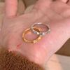 Li Luo Vintage Gold Gebürsteter 925 Sterling Silber Verstellbarer Damenring