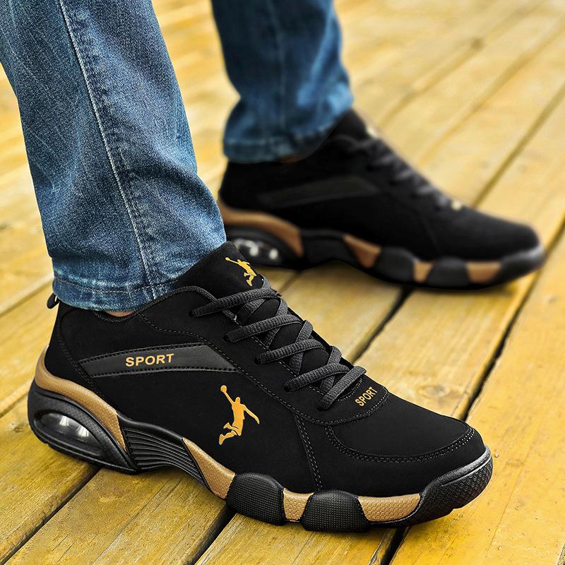 Herrenschuhe Sneakers Leder Dicke Sohle Schuhe Größe Groß