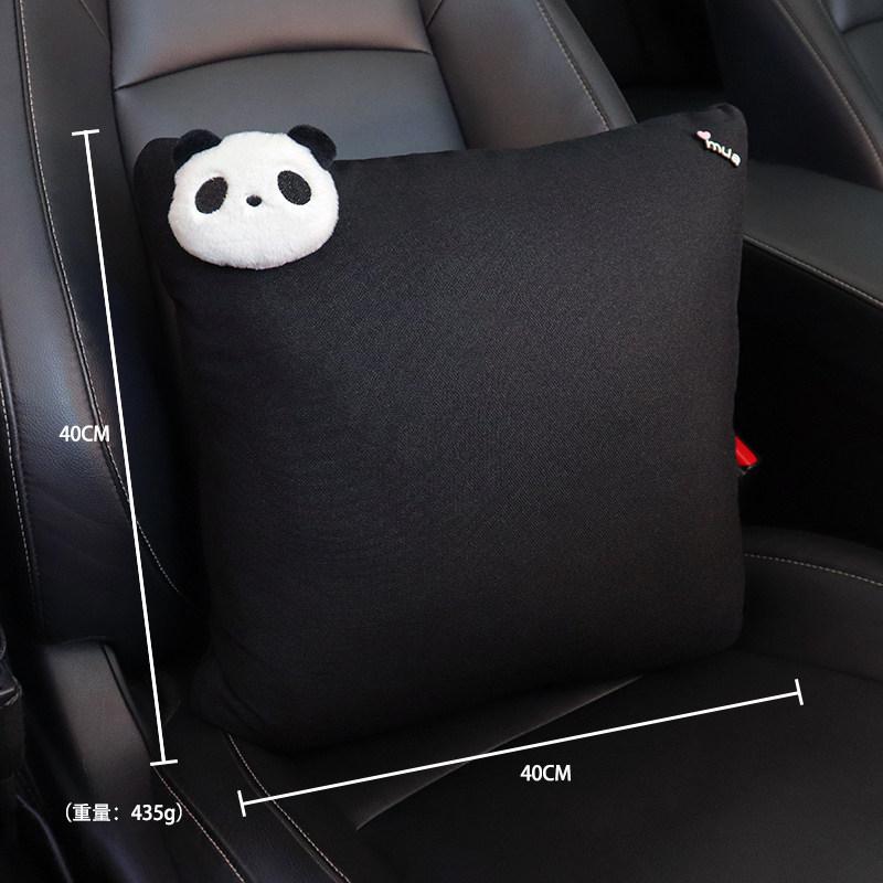 Cute Cartoon Panda Plush Universal Car Steering Wheel Cover Auto Seat Belt Cover Imitate Lamb Wool Winter Car Accessories