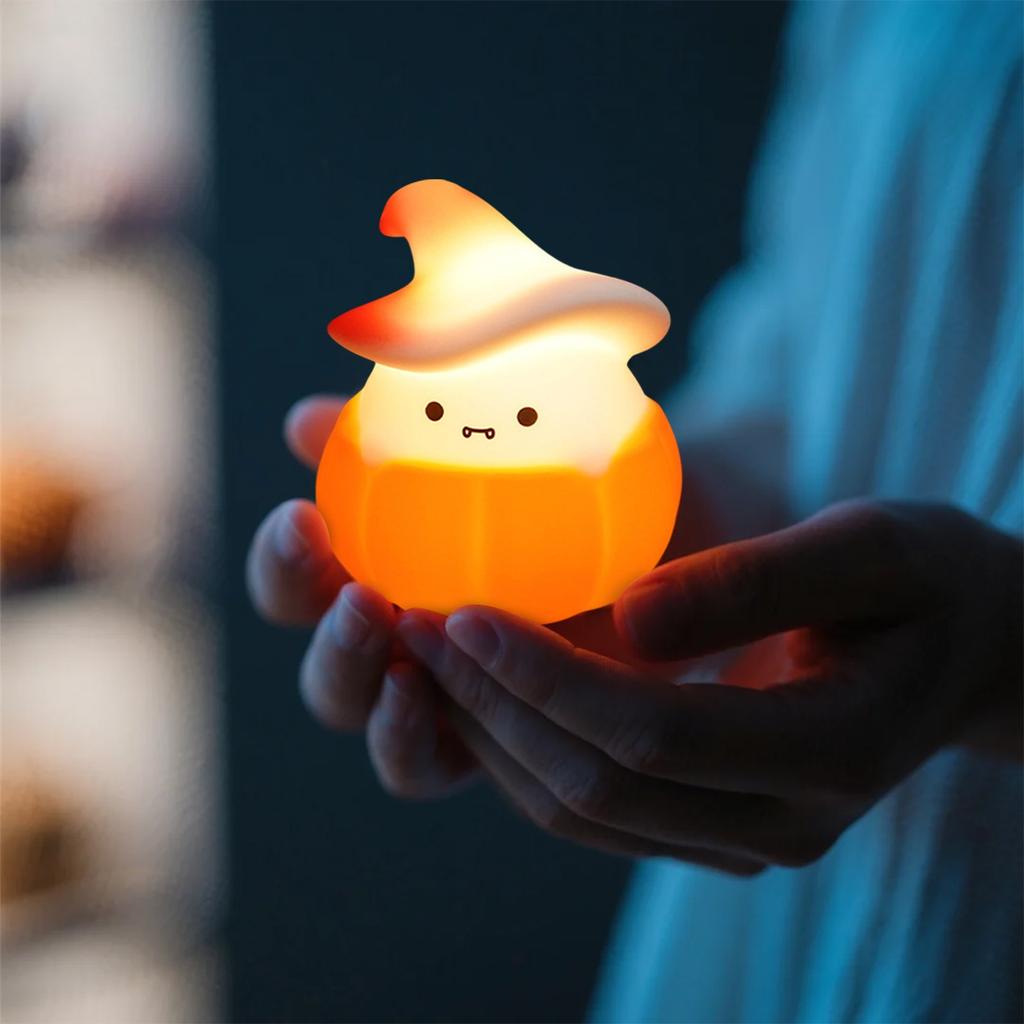Pumpkin Night Light Halloween Silicone Pat Light USB Charging 3-speed Dimming Atmosphere Light