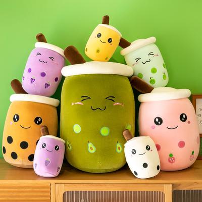 Simulated Fruit Milk Tea Cup Plush Toys Pearl Milk Tea Doll Pillow Funny Doll Decoration