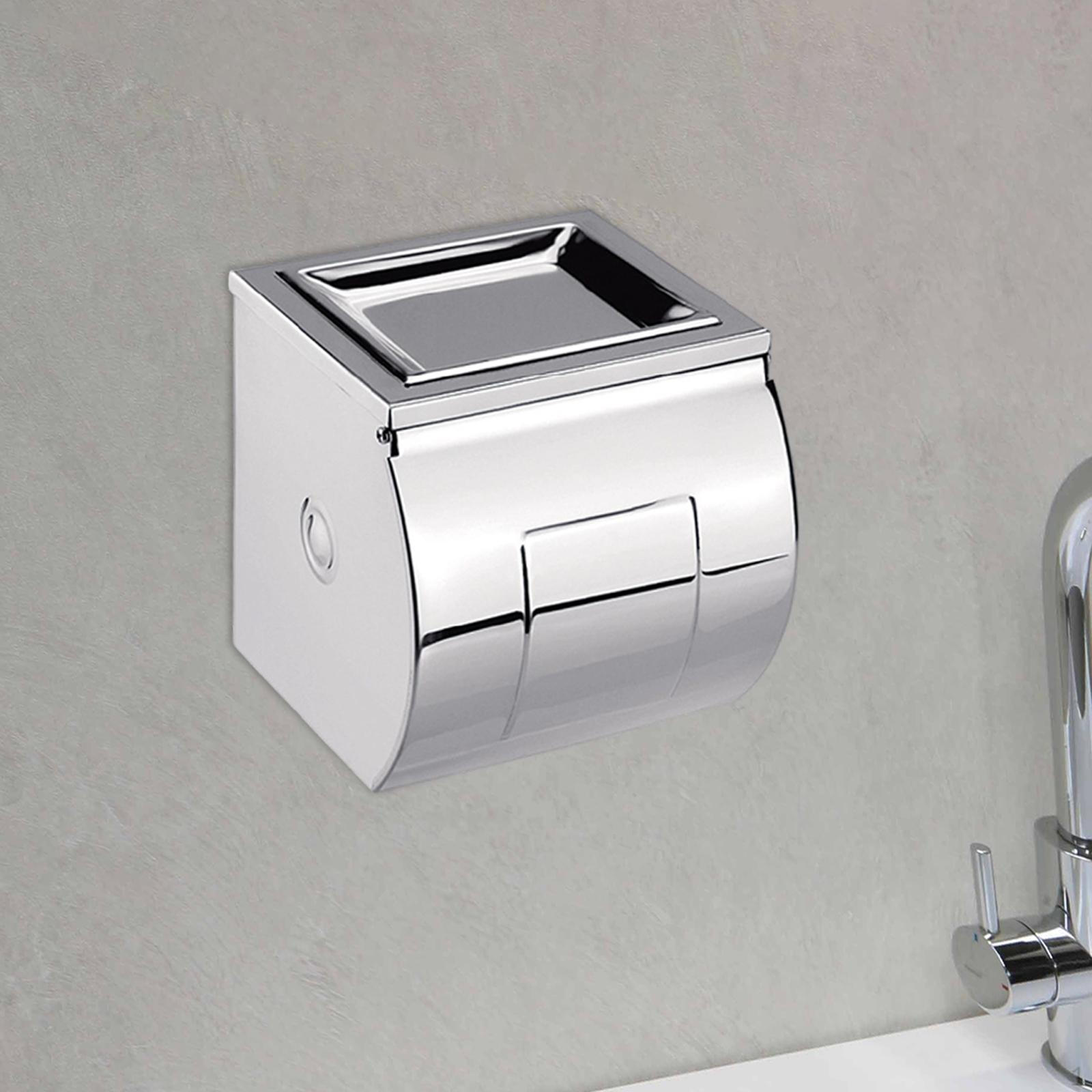 

Toilet Paper Holder Top Ashtray Sturdy Wall Mount for Hotel Bathroom Cabinet