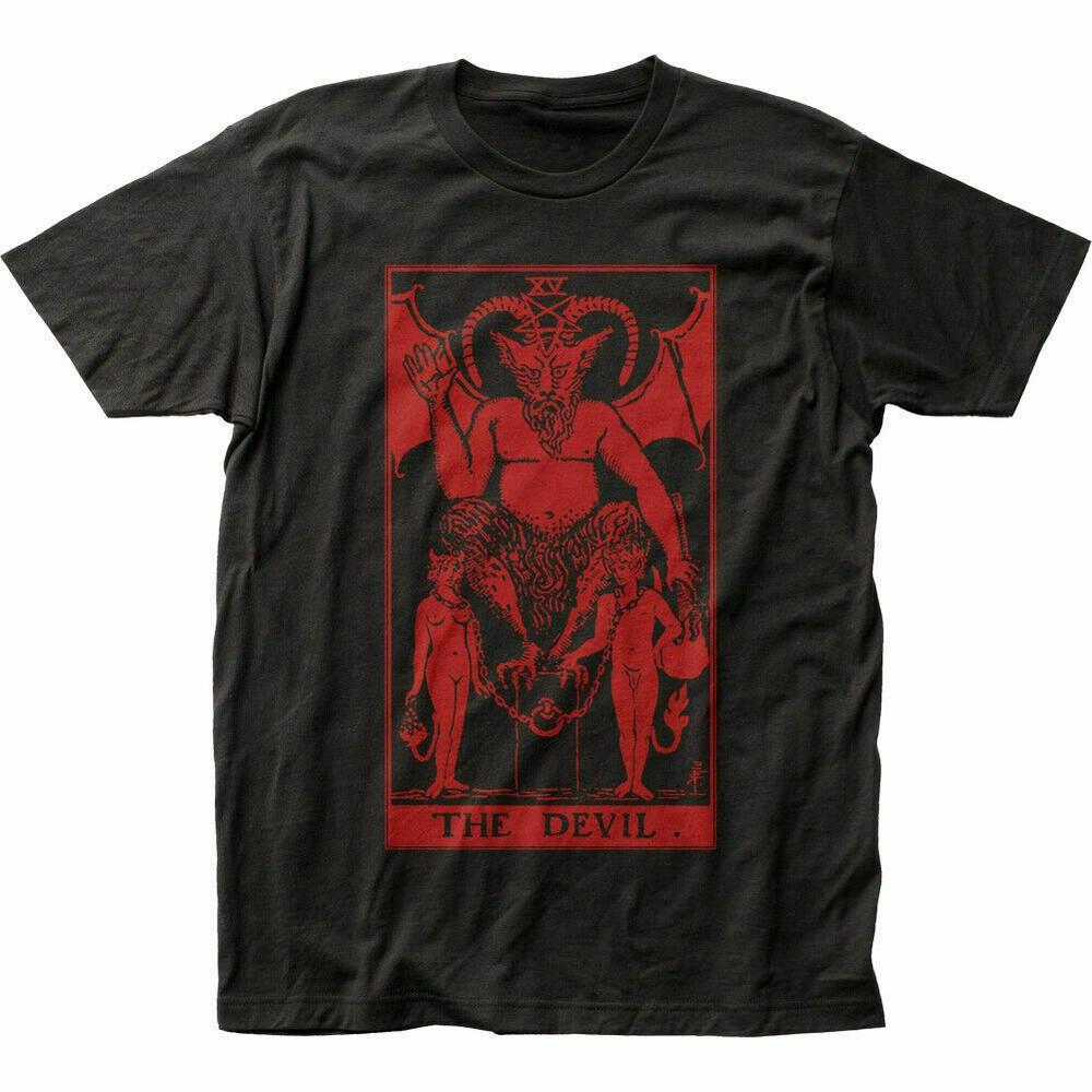 Tarot The Devil T Shirt Mens Licensed Pop Culture Classic Card Tee New Black Unisex T-Shirt S