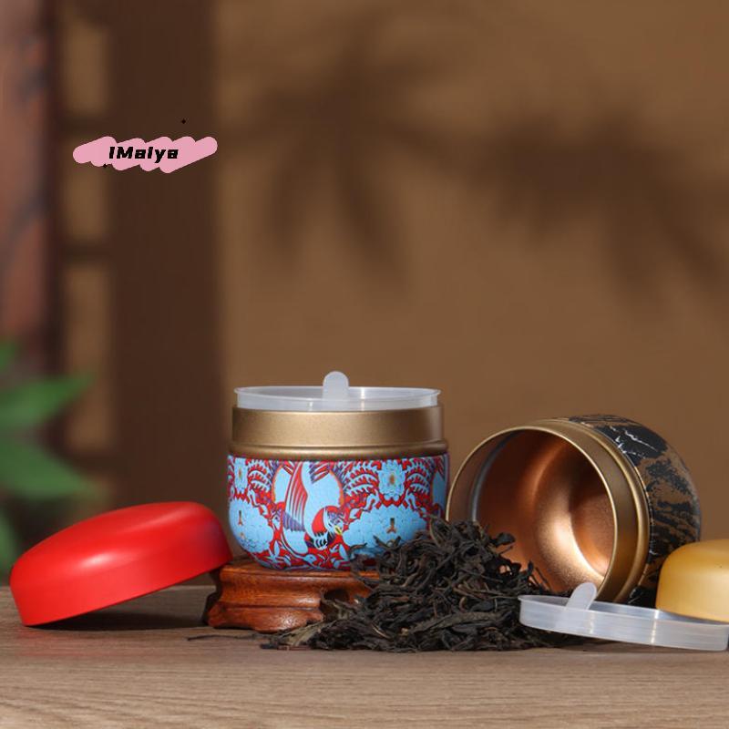 M-Portable Tea Cans Tinplate Herb Stash Sealed Cans Spice Storage Organizer Moisture-proof Container Box Kitchen Gadgets Food