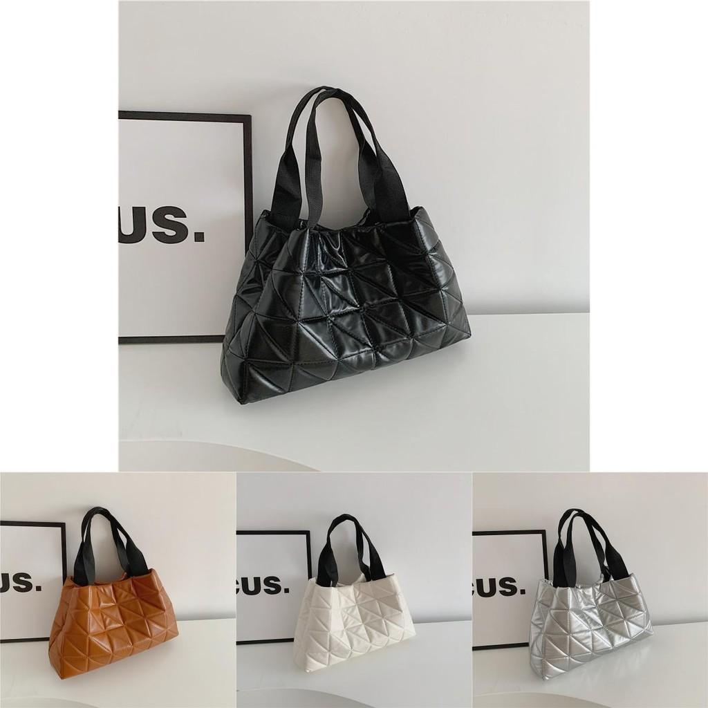 Stylish Chic Large Tote Bag For Women With Quilted Design And Pu Material In Brown And Black