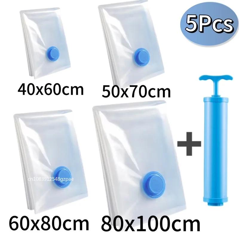 Vacuum Packet Vacuum Sealer Bags for Clothes Travel Compression Bag Pack Organizer Vacuum Clothing Storage Bags with Hand Pump