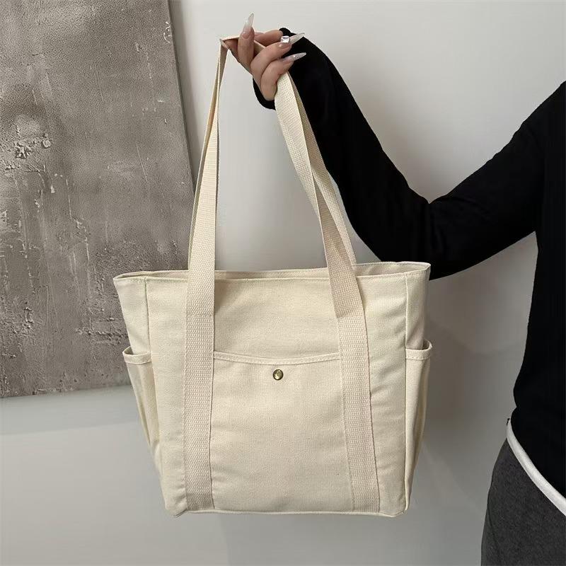 Versatile Large Capacity Canvas Tote: Commuting, Work, or Student Style Single Shoulder Bag