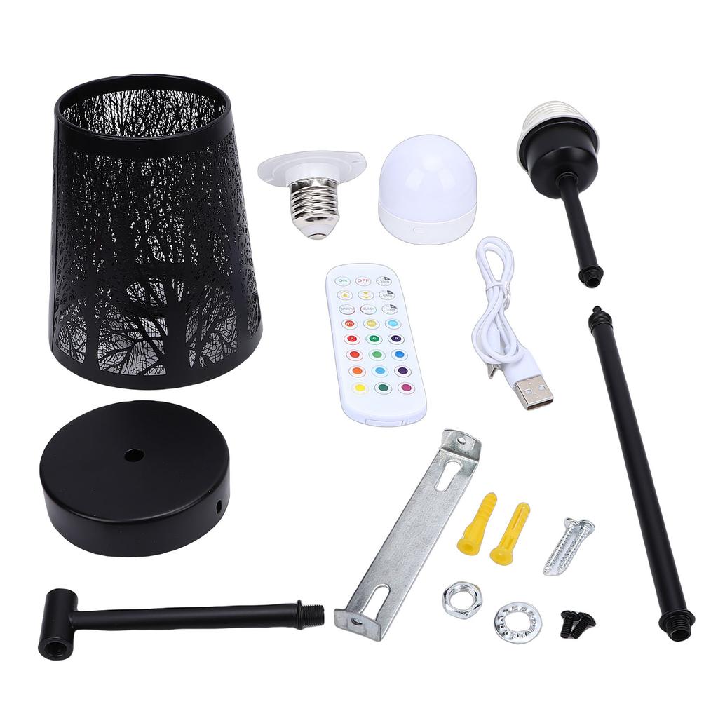 Wall Sconce Rechargeable Dimmable RGB Wall Light Hollow Out Bedside Light with Remote Control for Bedroom