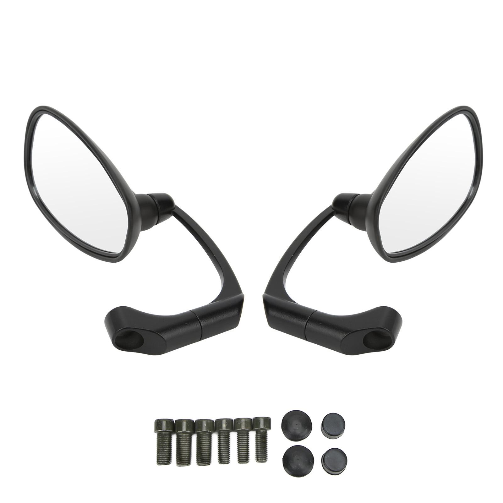 Pair 8mm 10mm Motorcycle Rearview Side Mirror   Angle Retro Design Replacement for