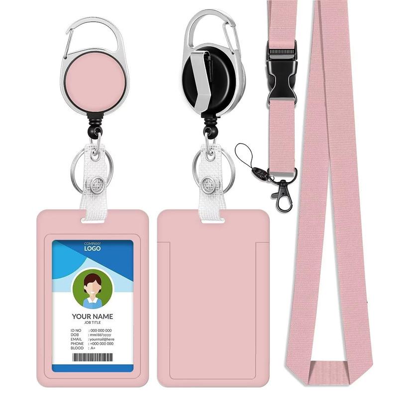 

Colorful Lanyard Neck Strap Retractable Buckle Work Badge Holder Employee Badge Chest Card Bus Card Holder Factory Badge