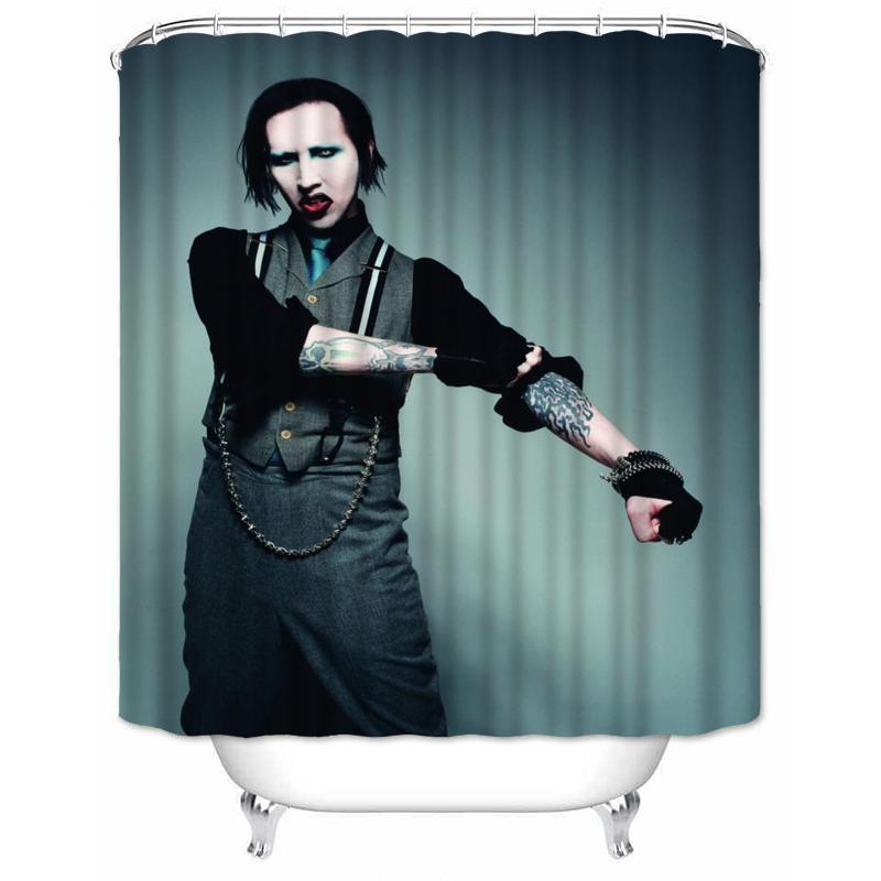 

Musife Custom Marilyn Manson Shower Curtain Cartoon Waterproof Polyester Fabric Bathroom With Hooks Diy Home Decor W60H190(CM)-1 Pcs