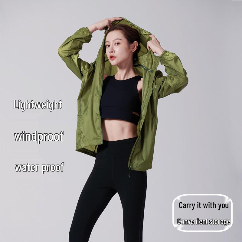 

Женская легкая водонепроницаемая ветрозащитная куртка с капюшоном для защиты от солнца для активного отдыха, велоспорта и кемпинга XL трава зеленый