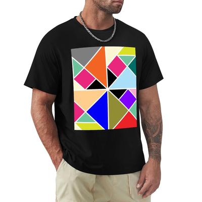 Tangram Seven Piece Puzzle Repeat TShirt Clothes Blanks Cotton Graphic Tees Mens Graphic Tshirts Anime
