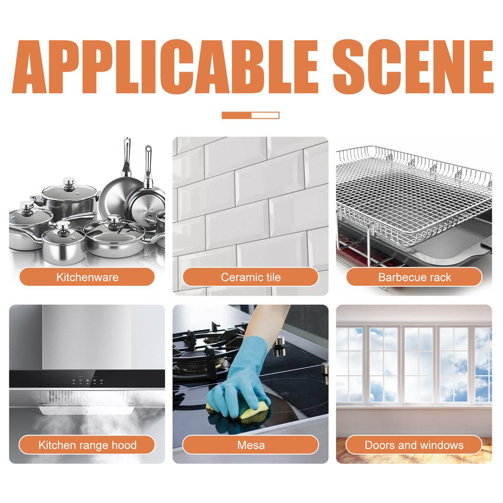 Jue-FisHeavy-Duty Kitchen All-Purpose Cleaner Cream - Soot Oil Grease Grime Remover for Hood Sink Oven - Bathroom Sink Degreaser