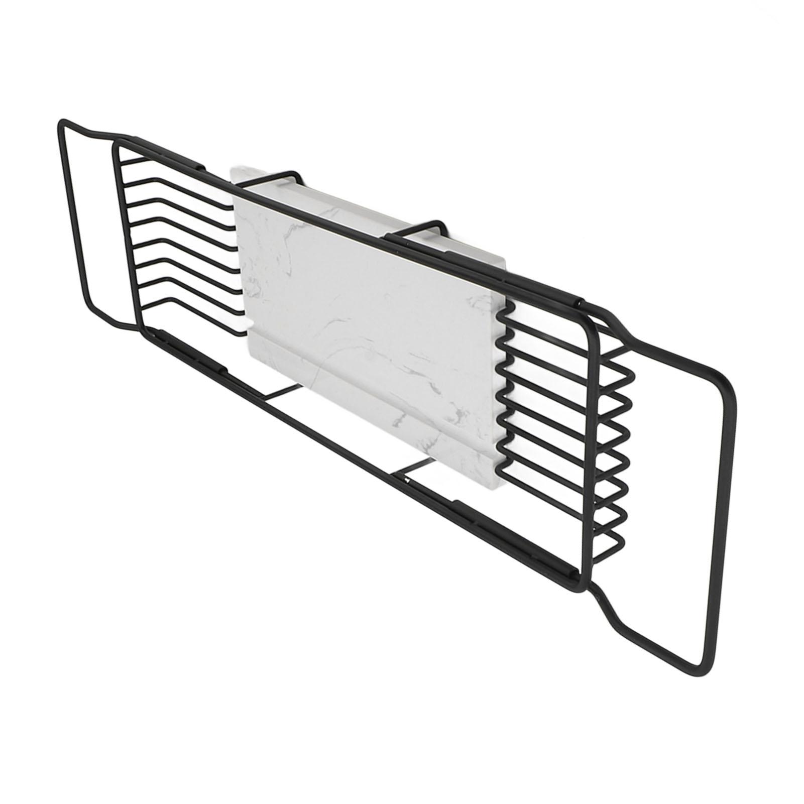 Metalen Marmeren Badkuiprek Anti-slip Ruimtebesparend Multifunctioneel Uitbreidbaar Badkuipblad Huisverwarmingscadeau