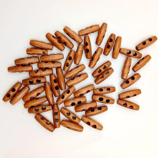 50 Stück Vintage Holzknöpfe Säule Zwei Löcher Nähen Scrapbooking Basteln