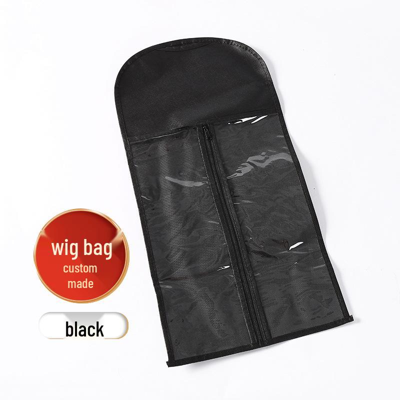 

Non-Woven Fabric Wig Dust Bag with Black and Red Zipper