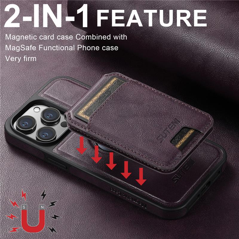 2 in 1 detachable With Magsafe Wireless Charging Wallet Leather Phone Case For iPhone 15 16 Pro Max 14 13 12Pro Magnetic Cover
