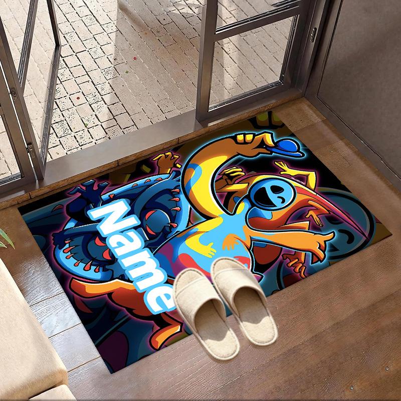 Custom Name Personalized Huggy Wuggy Print Carpet, Versatile Home Decor Rug, for Playroom, Apartment, Balcony, Entryway, Hallway Gift