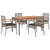 VidaXL Ensemble à Manger de Jardin avec Coussins 5 pcs, Table et Chaise de Terrasse, Meubles de Patio, Mobilier d'Extérieur, 3213571