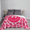 Preppy School Supplies, Preppy, Aesthetic, Pink, Leopard Print, Smile, Preppy Throw Blanket Comforter Luxury Throw Blankets