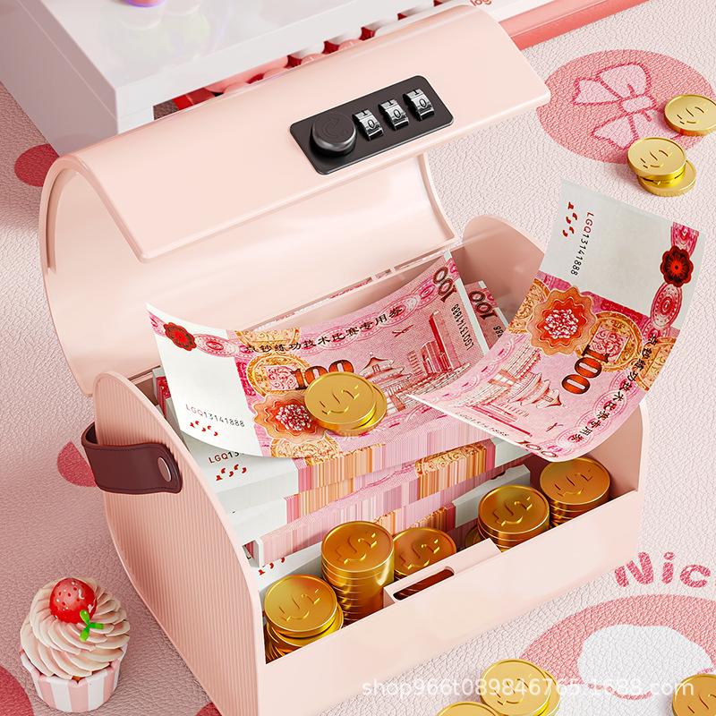 

Children s Creative Lockable Piggy Bank & Jewelry Storage Box - Large Capacity Card Storage зелений
