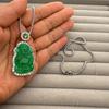 Unisex Rhinestone Jade Wealth God Pendant: High-Quality Alloy, Perfect Gift