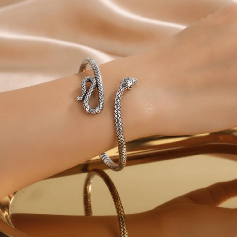 Retro Snake Shape Bracelets Simple Bracelets Personality Opening Bangles  Jewelry Gifts
