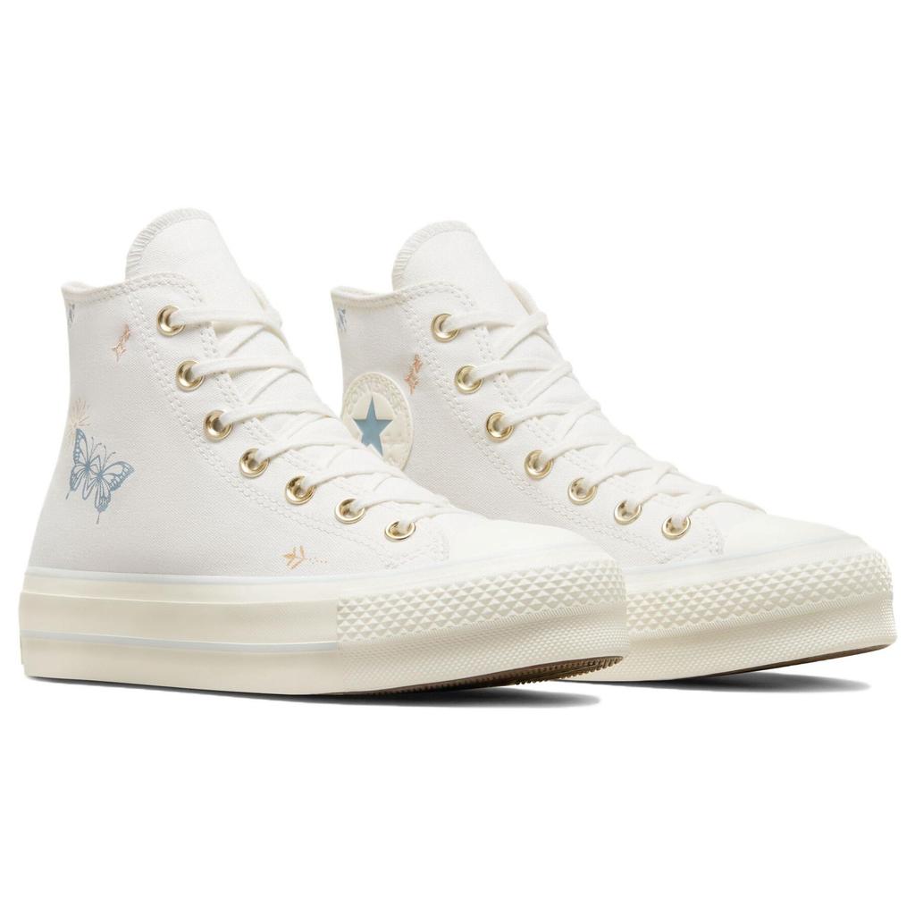 Converse Chuck Taylor All Star Lift Platform High Tiny Tattoos Women Sneakers Cream Vintage-White Cocoon-Blue A07135C