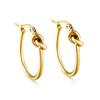 High-End European and American Stainless Steel Hoop Earrings with Steel Beads