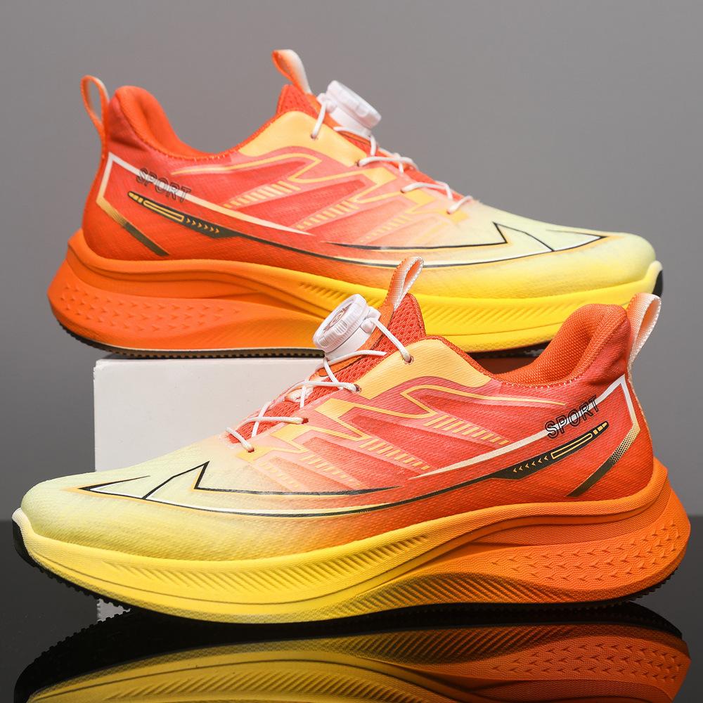 Sneakers Men's New New Button Running Shoes Breathable Mesh Non-slip Casual Lightweight Processing Custom Sports Shoes