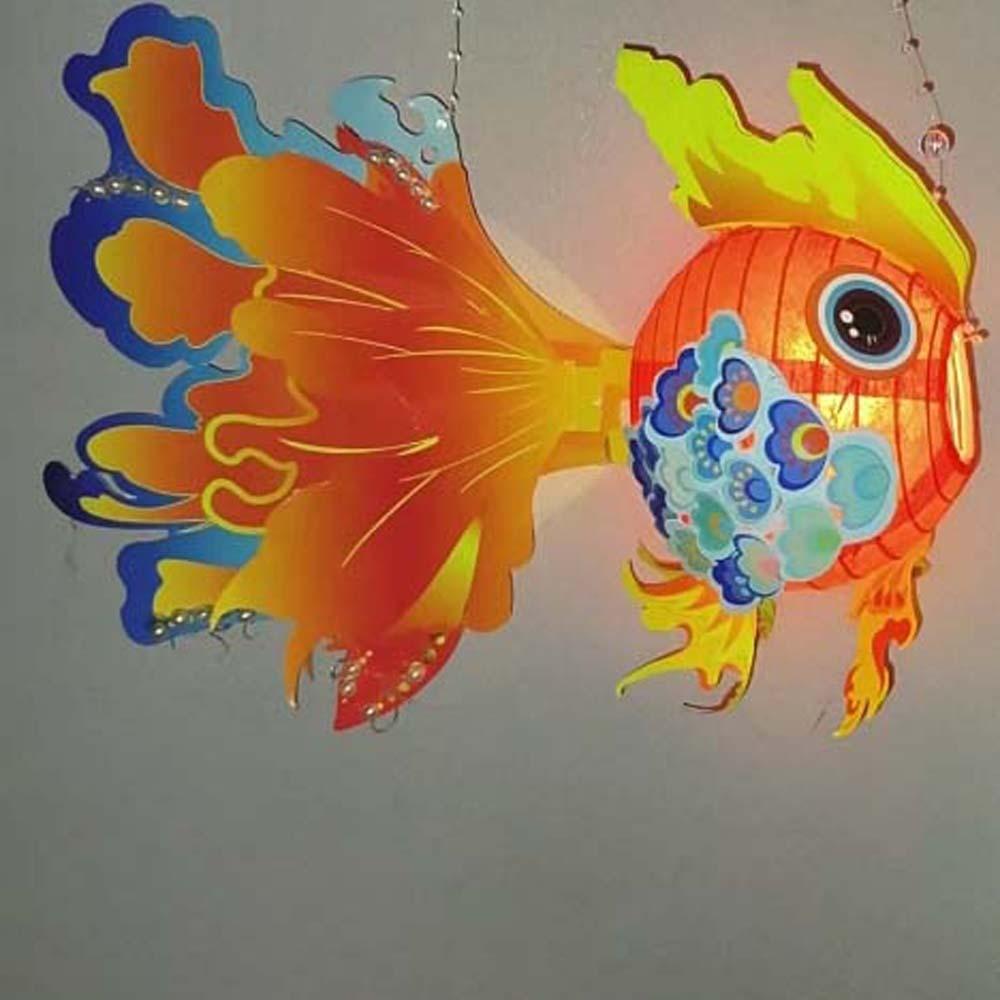 Handliche Kinder-Goldfischlaterne DIY Materialbeutel Koi-Fisch Handgemachte Laterne Kinder