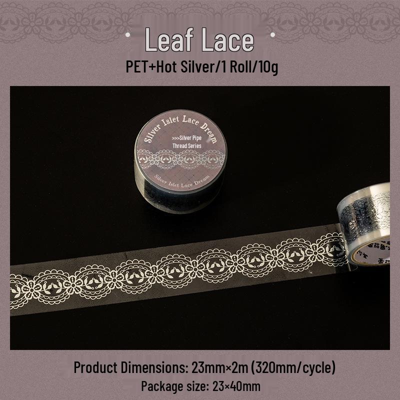 

Ketchup Girl 3D Silver Lace Adhesive Tape - DIY Journal Decoration Sticker