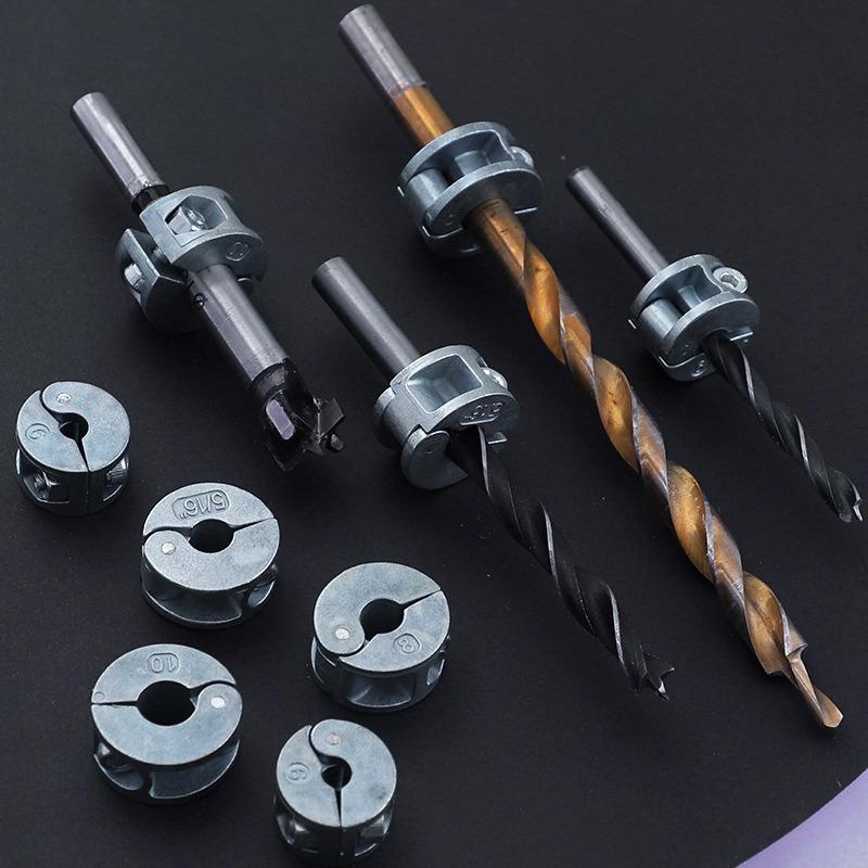Metric & Imperial Drill Bit Stop Collar Limit Ring Locking Thrust Ring Set for Drill Positioning Woodworking Tool Accessories