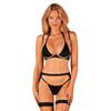 Obsessive - Sexy 3-Piece Selinne Set Black M/L