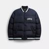 Coach Varsity Down Jacket In Recycled Polyester Navy