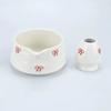 4/5pcs Cherry Blossom White Matcha Bowl with Matcha Whisk Set, Japanese Tea Set Includes Matcha Bowl with Spout