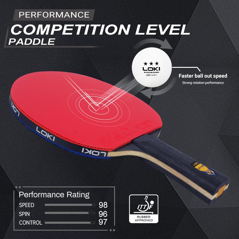 Loki Professional 9-Star Table Tennis Paddle 7 Ply Koto Surface Ping Gnf Carbon Fiber Ping Pong Rackets with Powerful Attack