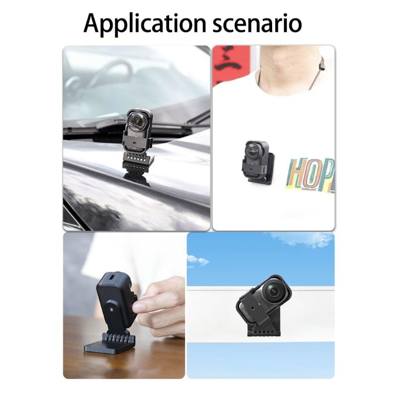 Magnetic Desktop Mount Stand for Dedicated Thumb Sized Panoramic Camera Adjustable Angle ABS Metal Base Black