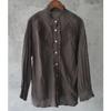 Johnature Women Vintage Shirts Tops Stand Long Sleeve Button Spring Blouses Solid Color Chinese Style Shirts