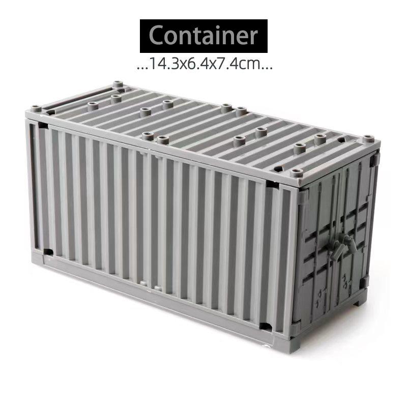 Contenedor Beige MOC Cajas de Armas Militares Ladrillos Accesorios Escena del Ejército WW2 Piezas de Bloques de Construcción Envío SWAT