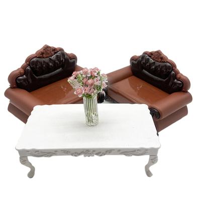 1/12 Dollhouse Model Dollhouse Simulation European Style Sofa Miniature Living Room Furniture Decoration Dolls House Accessories