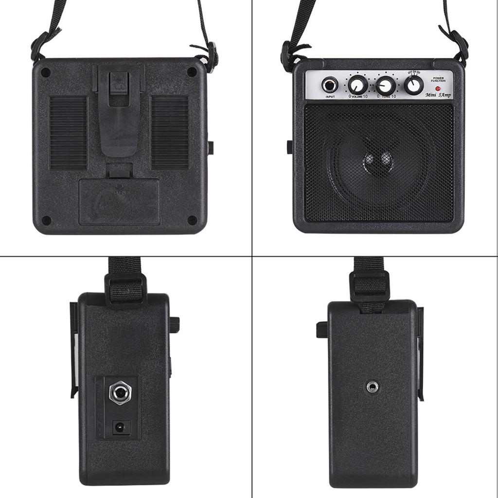 5W Mini Guitar Amplifier Amp Speaker with 3.5mm & 6.35mm Inputs 1 4 Inch Output Supports Volume Tone Adjustment