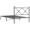 Metal Bed Frame with Headboard Black 100 x 190 cm