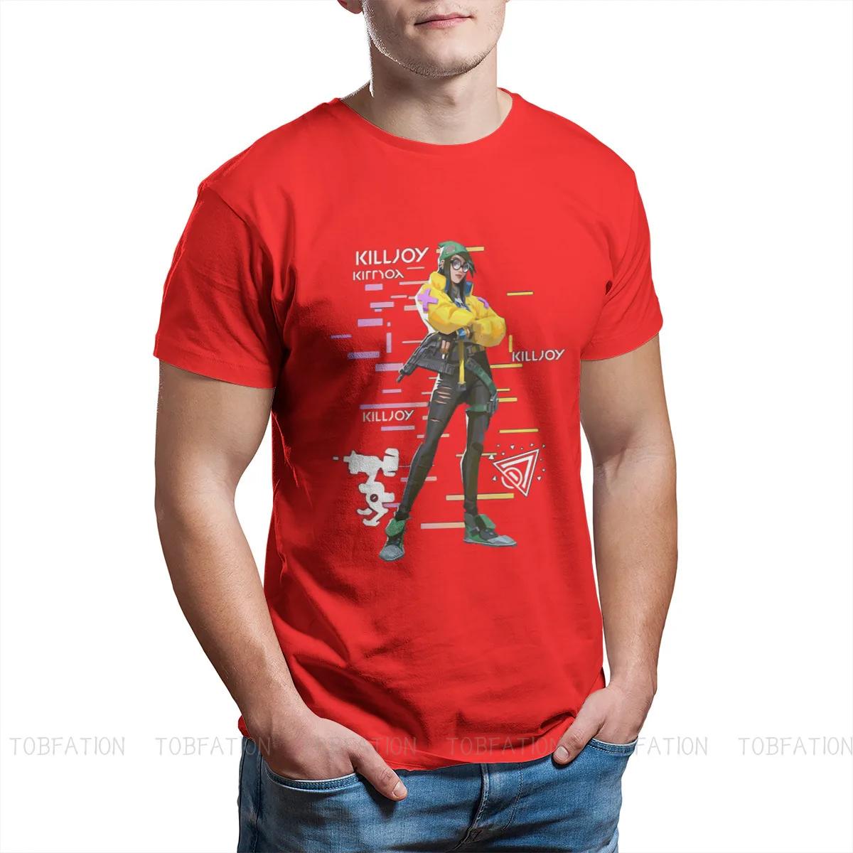 

KILLJOY Essential Mans TShirt Valorant Agents Game O Neck Tops Fabric T Shirt Funny High Quality Birthday Gifts S