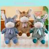 Entzückender Brauner Blauer Und Grüner Plüsch Esel Stofftier Weiches Spielzeug Für Kinder Geschenk