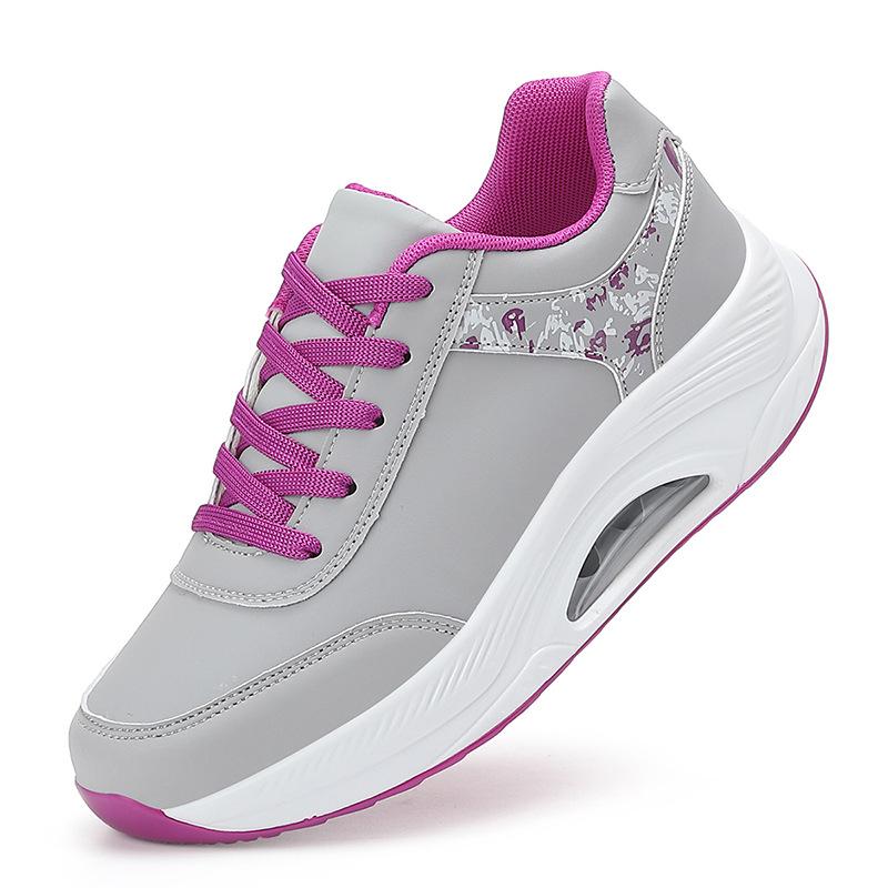 New sports shoes casual heightening shoes air cushion rockers thick-soled leather waterproof mother dance shoes
