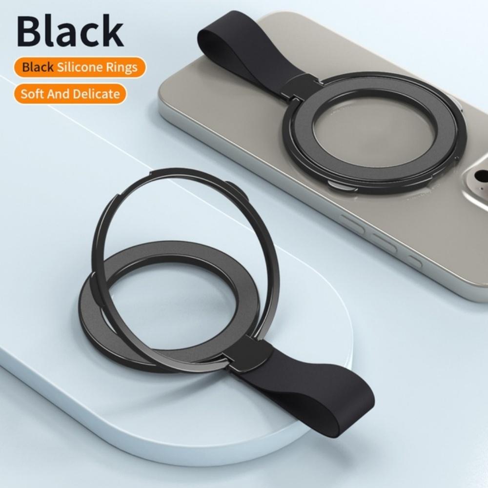Magsafe Metal Strong Magnetic Suction Rotating 360°Folding Ring Phone Holder Alloy Portable Universal Desktop Creative чёрный